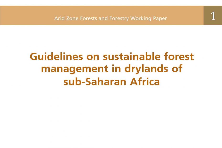 Guidelines on sustainable forest management FAO Publication